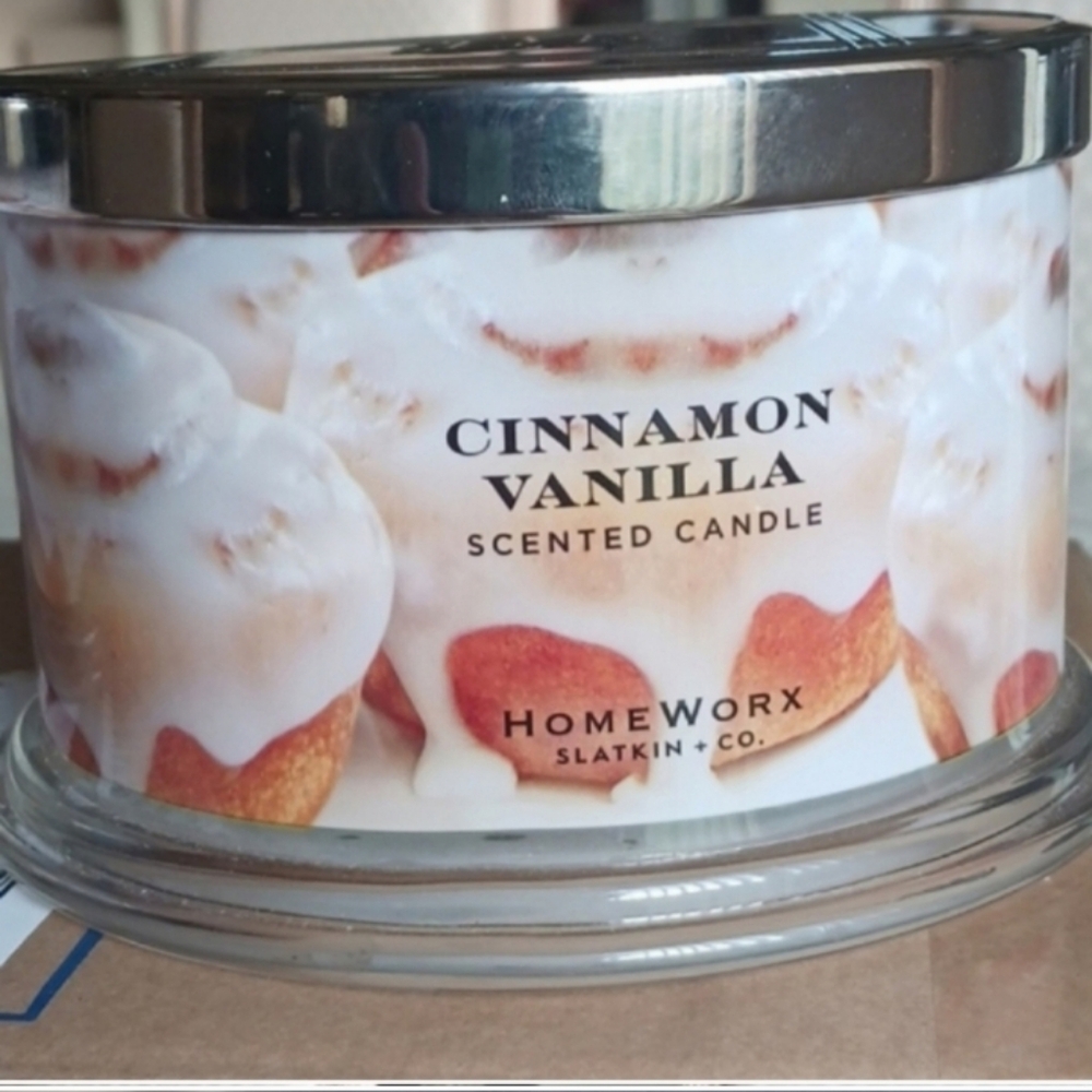 Candles Homeworx by slatkin cinnamon- vanilla, 4 wick, "Brand New" set of 2 - Picture 11 of 11